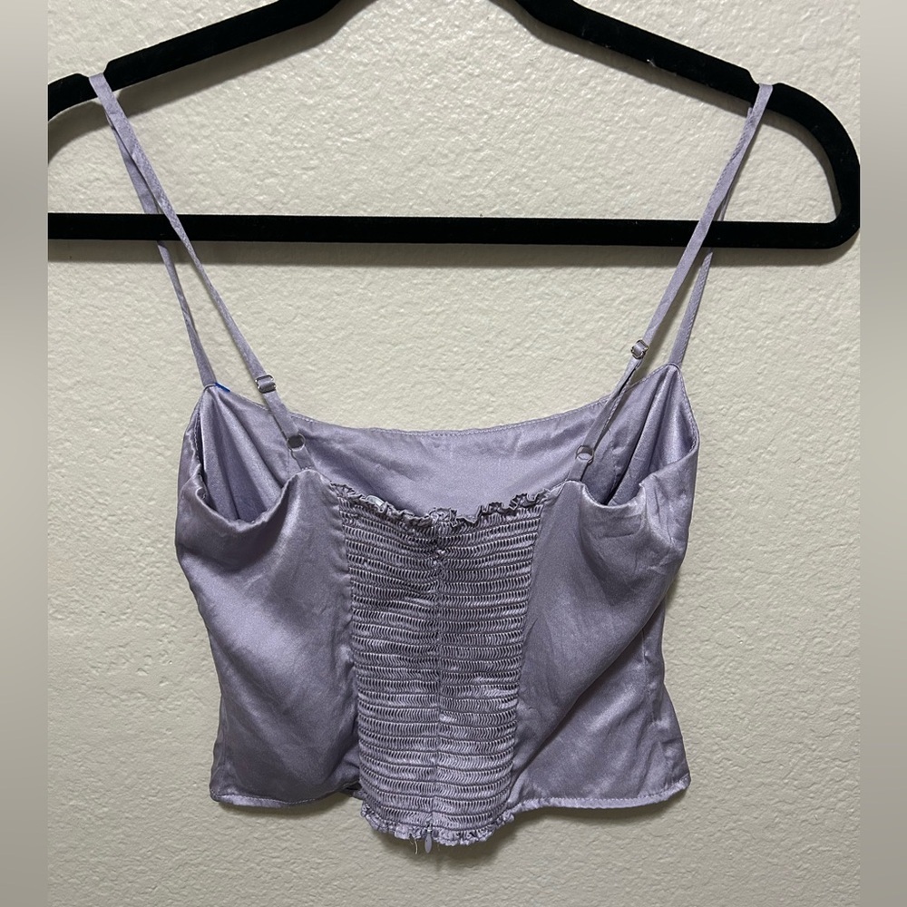 Reformation Overland Silk Top Size 0 in Aura Lilac Purple - Picture 5 of 8